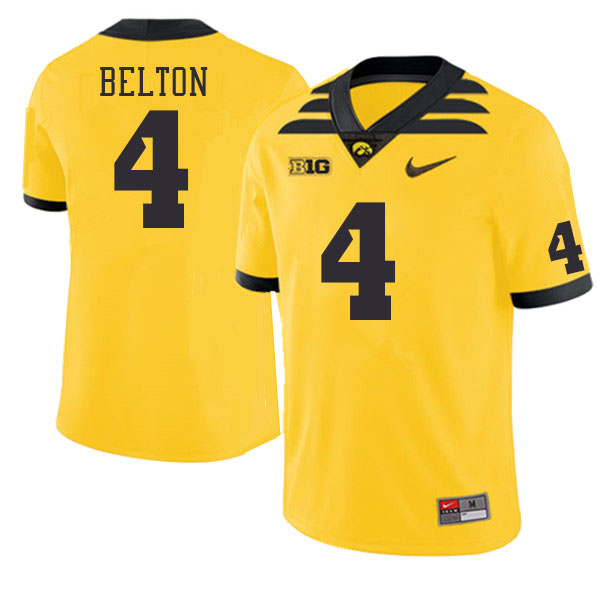 Iowa Hawkeyes #4 Dane Belton College Football Jerseys Stitched Sale-Gold